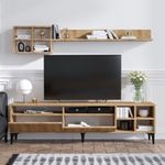Casa si Gradina - Mobilier - Comode si corpuri - Comode - Comoda tv, Hanah Home, pal melaminat, stejar, 180x35x52 cm, 393MRD1207 - Infinity.ro