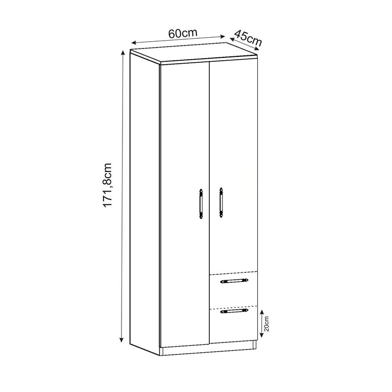 Casa si Gradina - Mobilier - Dulapuri si sifoniere - Sifoniere - Sifonier, Hanah Home, pal melaminat, alb, 60x45x171.8 cm, 382NRC1162 - Infinity.ro
