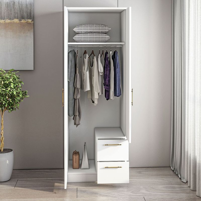 Casa si Gradina - Mobilier - Dulapuri si sifoniere - Sifoniere - Sifonier, Hanah Home, pal melaminat, alb, 60x45x171.8 cm, 382NRC1162 - Infinity.ro