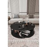 Casa si Gradina - Mobilier - Mese si birouri - Masute de cafea - Set masute de cafea, Hanah Home, mdf, negru, 3 piese, diametru 70 cm, inaltime 38 cm - Infinity.ro
