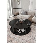 Casa si Gradina - Mobilier - Mese si birouri - Masute de cafea - Set masute de cafea, Hanah Home, mdf, negru, 3 piese, diametru 70 cm, inaltime 38 cm - Infinity.ro