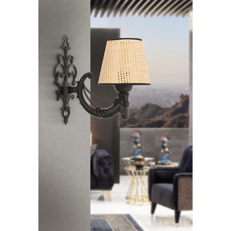 Casa si Gradina - Corpuri si surse de iluminat - Plafoniere, aplice si spoturi - Aplica, Opviq, metal, natural, negru, 24x26 cm - Infinity.ro