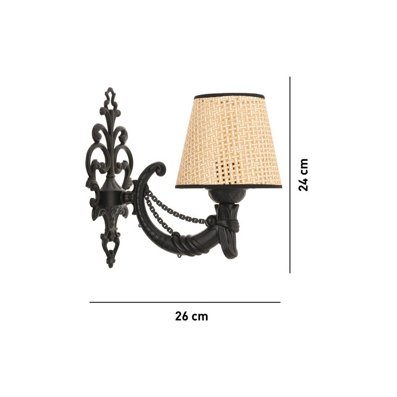 Casa si Gradina - Corpuri si surse de iluminat - Plafoniere, aplice si spoturi - Aplica, Opviq, metal, natural, negru, 24x26 cm - Infinity.ro