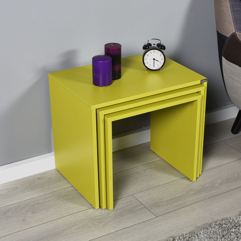 Casa si Gradina - Mobilier - Mese si birouri - Masute de cafea - Masa de cuib, Hanah Home, panou de particule melaminat, verde, 55x40x47 cm - Infinity.ro