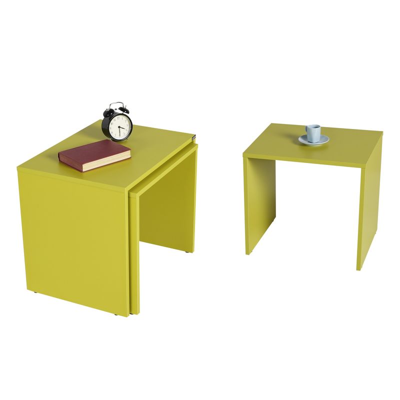 Casa si Gradina - Mobilier - Mese si birouri - Masute de cafea - Masa de cuib, Hanah Home, panou de particule melaminat, verde, 55x40x47 cm - Infinity.ro