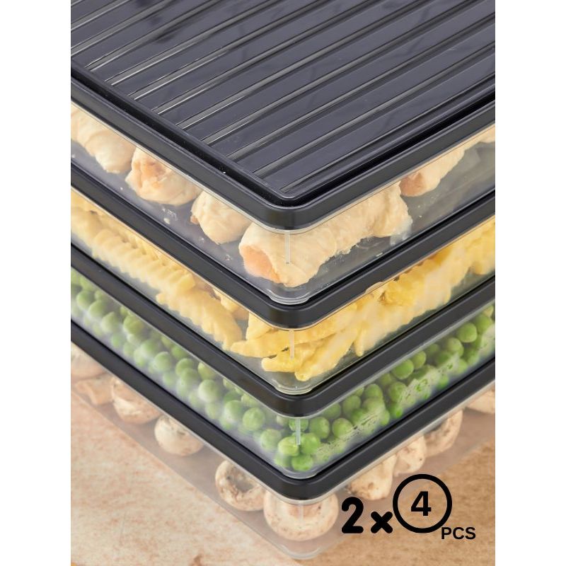 Casa si Gradina - Bucatarie si vesela - Organizare si depozitare bucatarie - Cutii alimentare - Set cutii de depozitare, Hermia, plastic, antracit, 27.5x5x22.5 cm, 8 piese - Infinity.ro