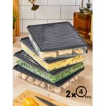 Casa si Gradina - Bucatarie si vesela - Organizare si depozitare bucatarie - Cutii alimentare - Set cutii de depozitare, Hermia, plastic, antracit, 27.5x5x22.5 cm, 8 piese - Infinity.ro