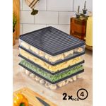 Casa si Gradina - Bucatarie si vesela - Organizare si depozitare bucatarie - Cutii alimentare - Set cutii de depozitare, Hermia, plastic, antracit, 27.5x5x22.5 cm, 8 piese - Infinity.ro