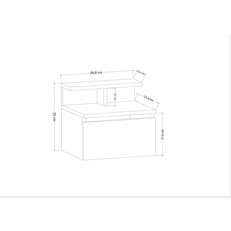 Casa si Gradina - Mobilier - Comode si corpuri - Noptiere - Noptiera, Hanah Home, panou de particule acoperit cu melamina, alb, 39.8x31.9x35 cm - Infinity.ro