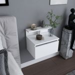 Casa si Gradina - Mobilier - Comode si corpuri - Noptiere - Noptiera, Hanah Home, panou de particule acoperit cu melamina, alb, 39.8x31.9x35 cm - Infinity.ro