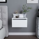 Casa si Gradina - Mobilier - Comode si corpuri - Noptiere - Noptiera, Hanah Home, panou de particule acoperit cu melamina, alb, 39.8x31.9x35 cm - Infinity.ro
