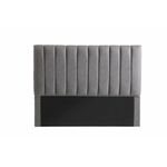 Casa si Gradina - Mobilier - Paturi si accesorii - Accesorii paturi - Tablie de pat, Hanah Home, placa de particule, stofa nubuck, gri, 185x130x4 cm - Infinity.ro