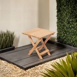 Casa si Gradina - Gradina si terasa - Mobilier exterior - Mese gradina - Masuta de cafea gradina, Hanah Home, lemn fag, maro, 40x40x40 cm - Infinity.ro