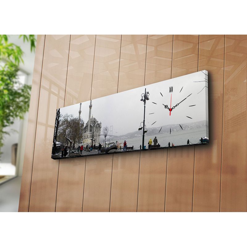 Casa si Gradina - Decoratiuni - Ceasuri - Ceas de perete decorativ, Wallxpert, panza suede, multicolor, 30x90 cm, 228CLA1672 - Infinity.ro