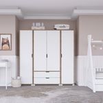 Casa si Gradina - Mobilier - Dulapuri si sifoniere - Sifoniere - Sifonier, Hanah Home, pal melaminat, nuc deschis si alb, 140x45x182 cm - Infinity.ro