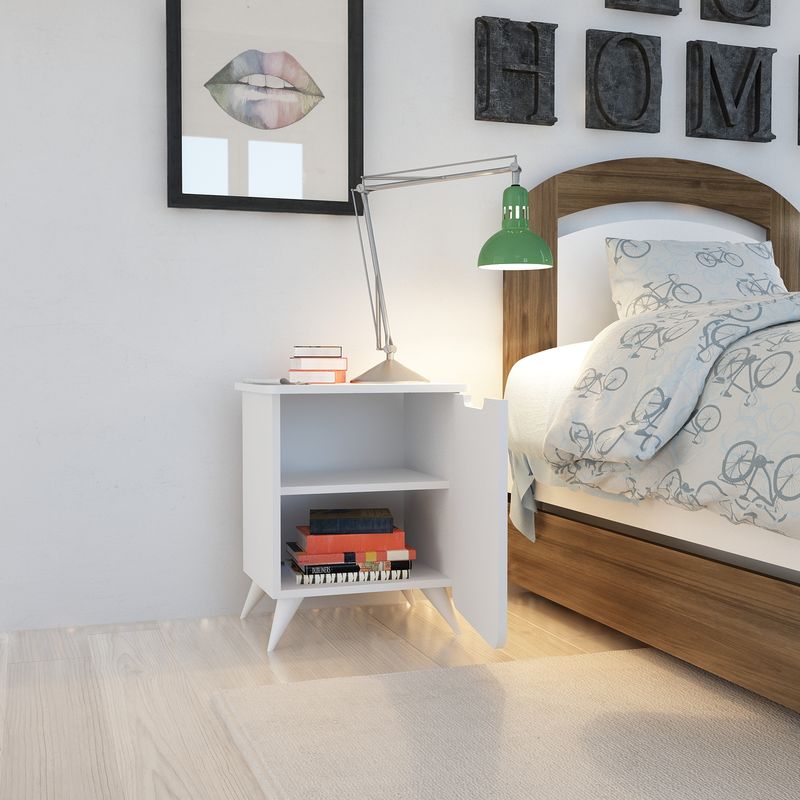 Casa si Gradina - Mobilier - Comode si corpuri - Noptiere - Noptiera, Hanah Home, pal melaminat, alb, 49x39x60 cm - Infinity.ro