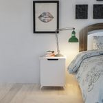 Casa si Gradina - Mobilier - Comode si corpuri - Noptiere - Noptiera, Hanah Home, pal melaminat, alb, 49x39x60 cm - Infinity.ro