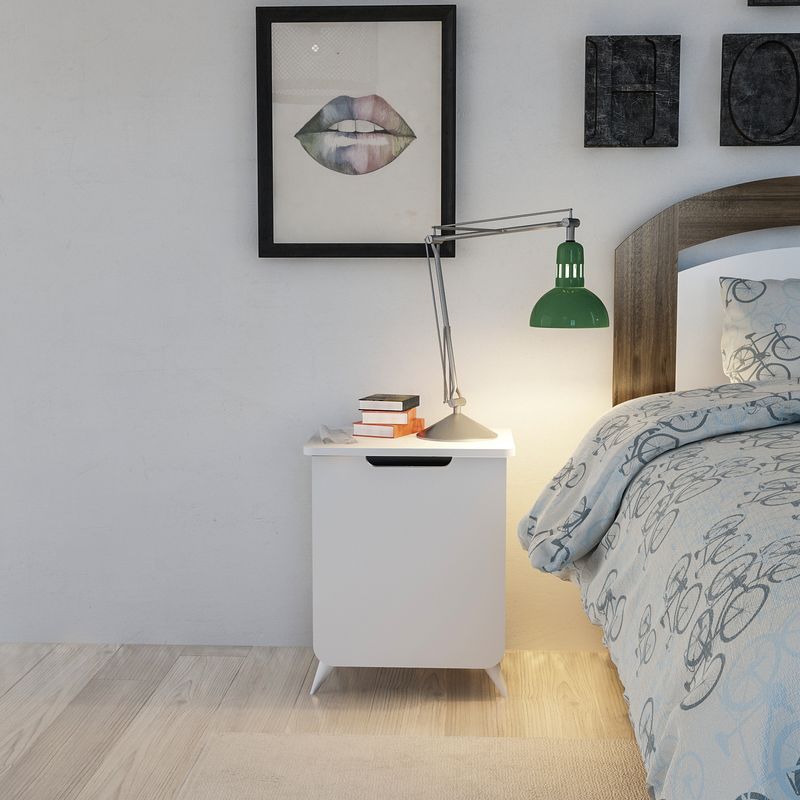 Casa si Gradina - Mobilier - Comode si corpuri - Noptiere - Noptiera, Hanah Home, pal melaminat, alb, 49x39x60 cm - Infinity.ro