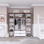 Casa si Gradina - Mobilier - Dulapuri si sifoniere - Sifoniere - Sifonier, Hanah Home, pal melaminat, nuc deschis si alb, 140x45x182 cm - Infinity.ro