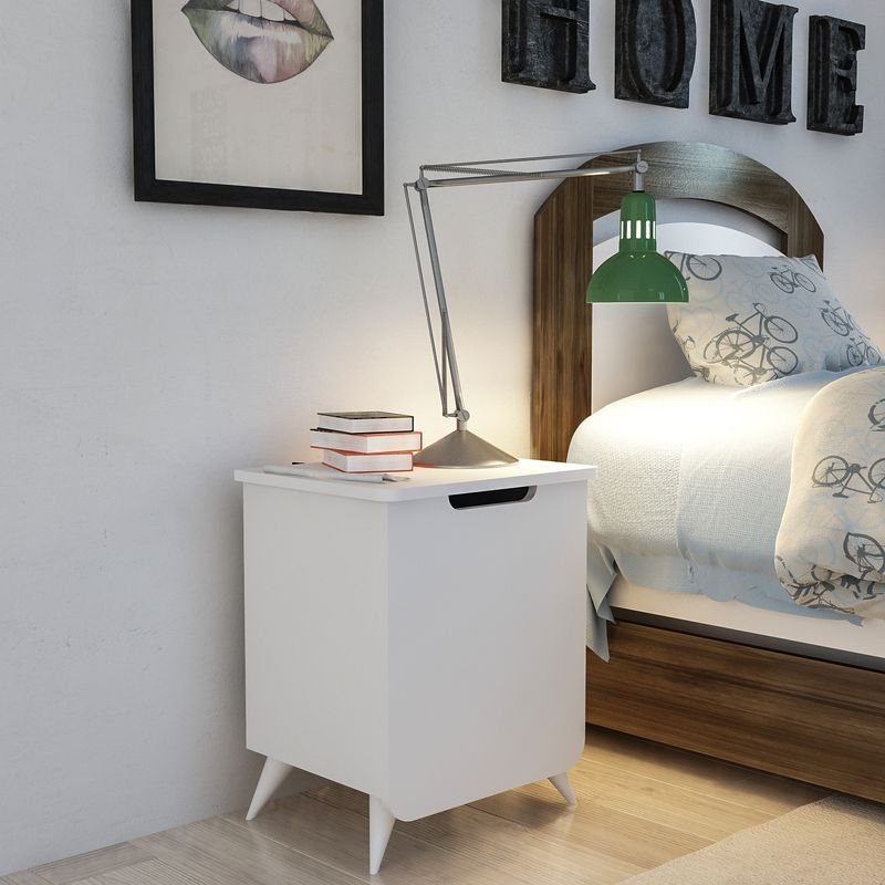 Casa si Gradina - Mobilier - Comode si corpuri - Noptiere - Noptiera, Hanah Home, pal melaminat, alb, 49x39x60 cm - Infinity.ro