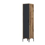 Casa si Gradina - Mobilier - Dulapuri si sifoniere - Sifoniere - Sifonier, Hanah Home, pal melaminat, nuc si antracit, 40x47.5x201.4 cm, 845HCT5409 - Infinity.ro