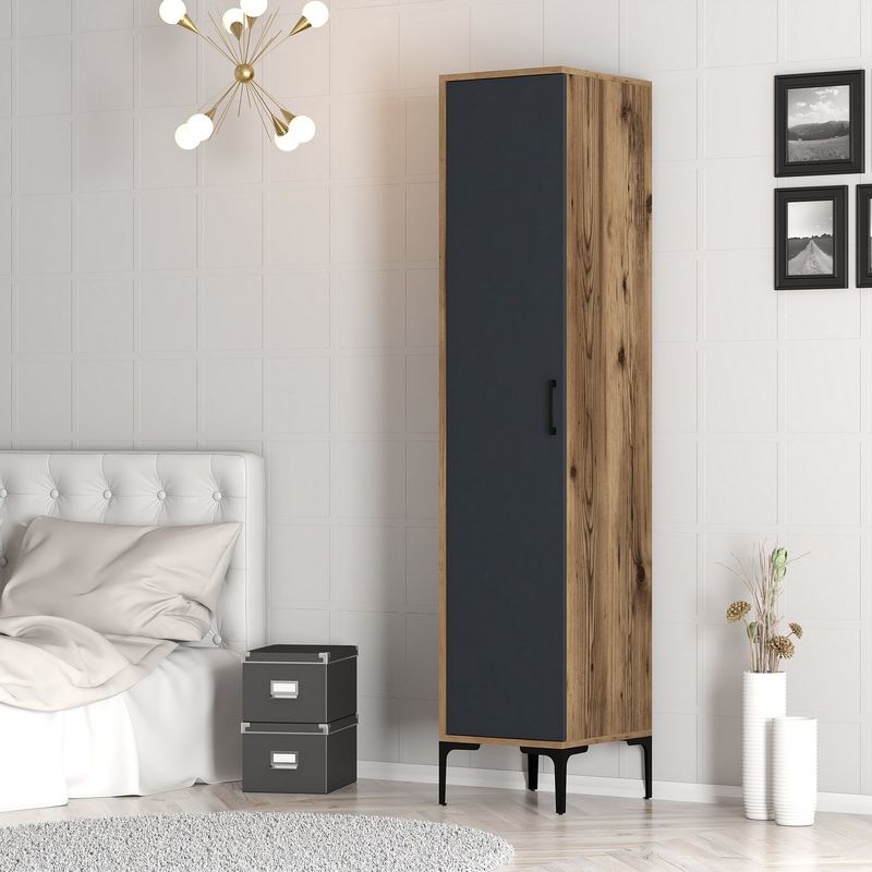Casa si Gradina - Mobilier - Dulapuri si sifoniere - Sifoniere - Sifonier, Hanah Home, pal melaminat, nuc si antracit, 40x47.5x201.4 cm, 845HCT5409 - Infinity.ro