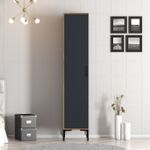 Casa si Gradina - Mobilier - Dulapuri si sifoniere - Sifoniere - Sifonier, Hanah Home, pal melaminat, nuc si antracit, 40x47.5x201.4 cm, 845HCT5409 - Infinity.ro