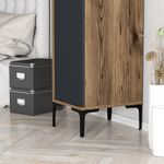 Casa si Gradina - Mobilier - Dulapuri si sifoniere - Sifoniere - Sifonier, Hanah Home, pal melaminat, nuc si antracit, 40x47.5x201.4 cm, 845HCT5409 - Infinity.ro