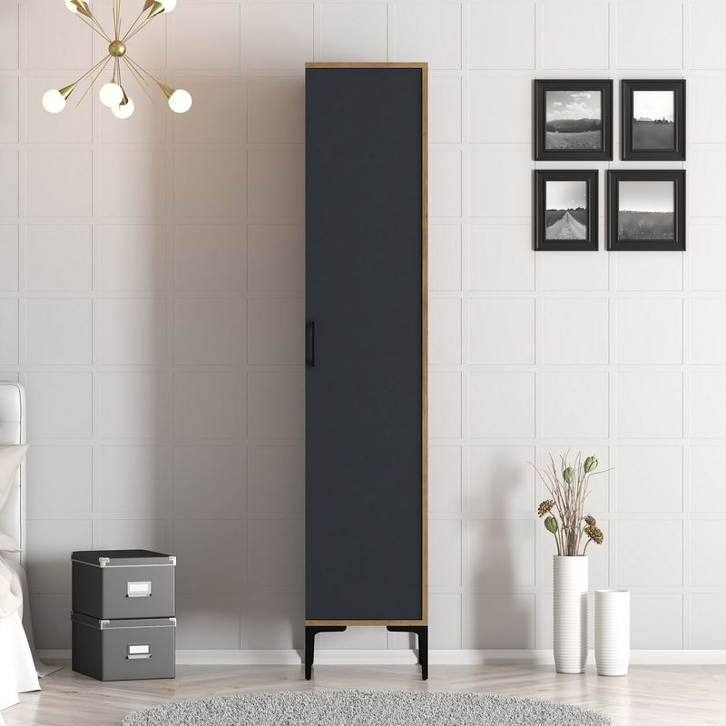 Casa si Gradina - Mobilier - Dulapuri si sifoniere - Sifoniere - Sifonier, Hanah Home, pal melaminat, nuc si antracit, 40x47.5x201.4 cm, 845HCT5409 - Infinity.ro