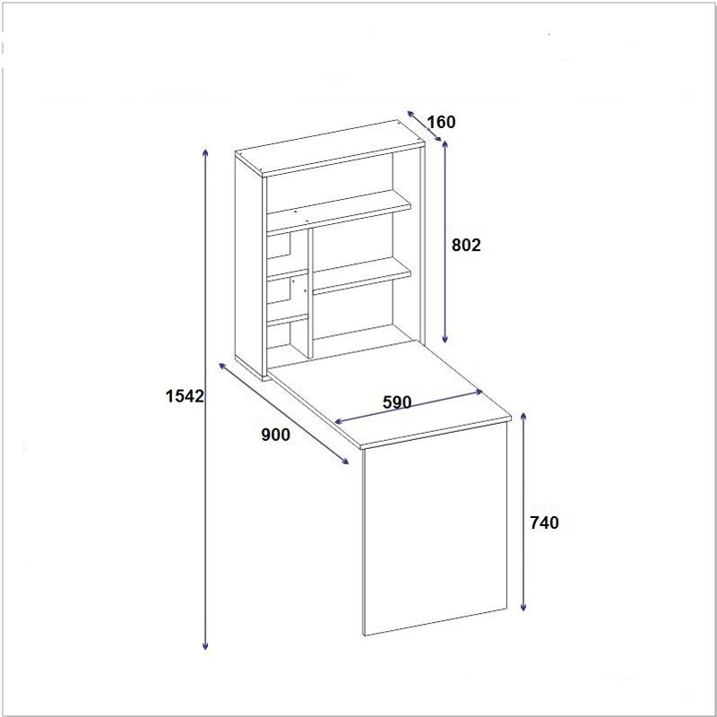 Casa si Gradina - Mobilier - Mese si birouri - Birouri - Birou de studiu, Hanah Home, pal melaminat, alb, 59x90x74 cm - Infinity.ro