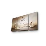 Casa si Gradina - Decoratiuni - Ceasuri - Ceas decorativ de perete, Wallxpert, panza de caprioara, multicolor, 84x45 cm, set 3 piese, 228CLA3638 - Infinity.ro
