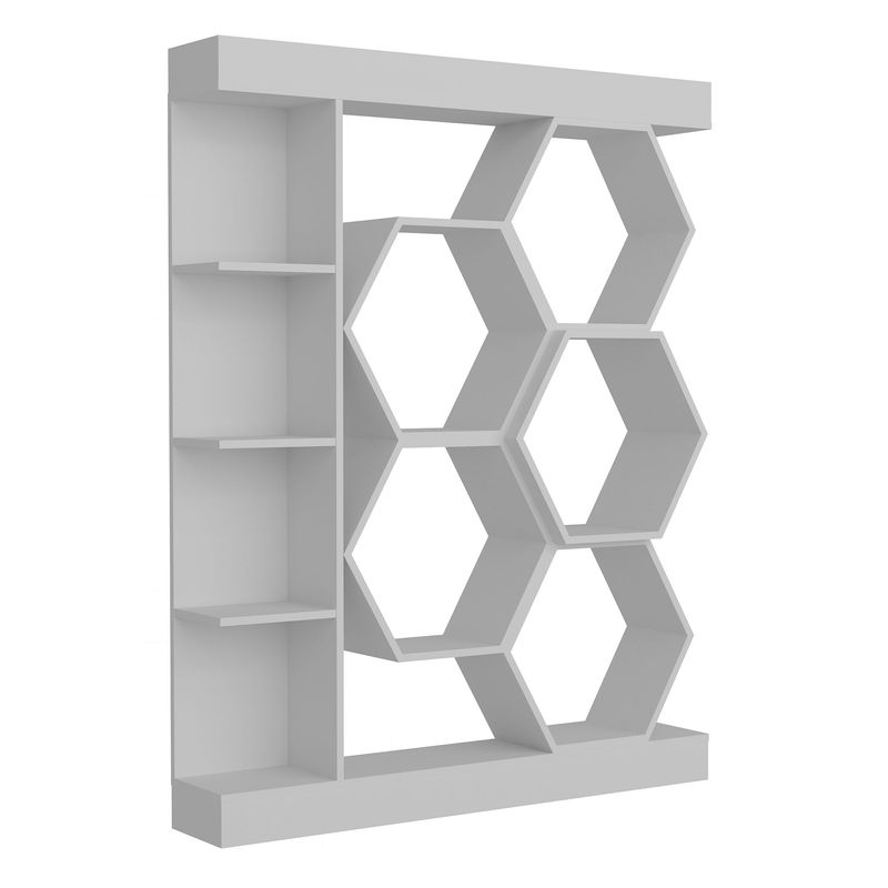 Casa si Gradina - Mobilier - Biblioteci si rafturi - Biblioteci - Biblioteca, Hanah Home, pal melaminat, alb, 140x29.6x177.4 cm - Infinity.ro