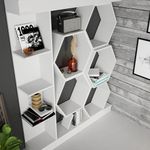 Casa si Gradina - Mobilier - Biblioteci si rafturi - Biblioteci - Biblioteca, Hanah Home, pal melaminat, alb, 140x29.6x177.4 cm - Infinity.ro