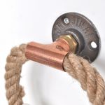 Casa si Gradina - Sanitare - Suporturi si accesorii baie - Suporturi baie - Carlig de teava, Hanah Home, franghie, rose gold, 16x16x6 cm - Infinity.ro