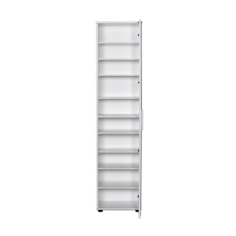 Casa si Gradina - Mobilier - Dulapuri si sifoniere - Dulapuri pantofi - Dulap pantofi, Hanah Home, pal melaminat, alb, 45x36x187 cm, usa cu oglinda - Infinity.ro