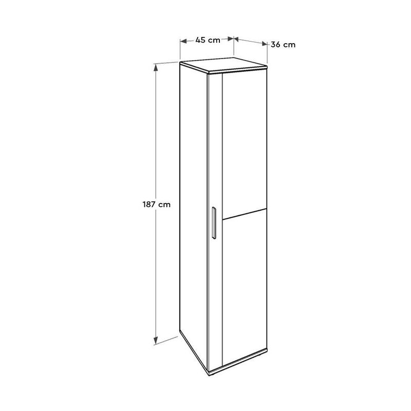 Casa si Gradina - Mobilier - Dulapuri si sifoniere - Dulapuri pantofi - Dulap pantofi, Hanah Home, pal melaminat, alb, 45x36x187 cm, usa cu oglinda - Infinity.ro