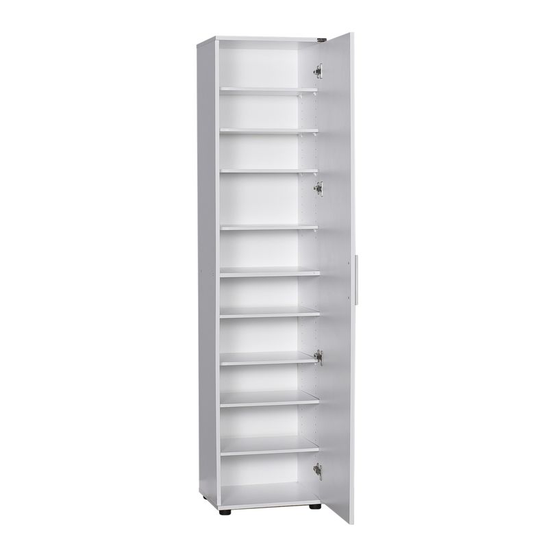 Casa si Gradina - Mobilier - Dulapuri si sifoniere - Dulapuri pantofi - Dulap pantofi, Hanah Home, pal melaminat, alb, 45x36x187 cm, usa cu oglinda - Infinity.ro