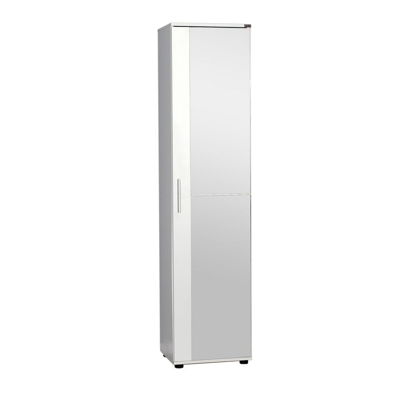 Casa si Gradina - Mobilier - Dulapuri si sifoniere - Dulapuri pantofi - Dulap pantofi, Hanah Home, pal melaminat, alb, 45x36x187 cm, usa cu oglinda - Infinity.ro