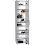 Casa si Gradina - Mobilier - Dulapuri si sifoniere - Dulapuri pantofi - Dulap pantofi, Hanah Home, pal melaminat, alb, 45x36x187 cm, usa cu oglinda - Infinity.ro