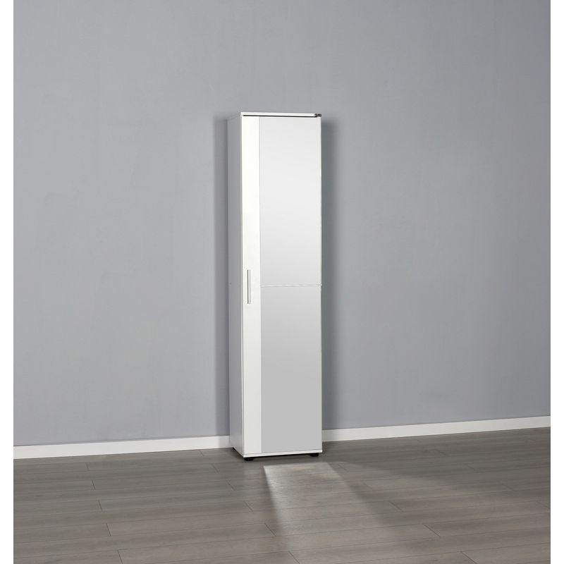 Casa si Gradina - Mobilier - Dulapuri si sifoniere - Dulapuri pantofi - Dulap pantofi, Hanah Home, pal melaminat, alb, 45x36x187 cm, usa cu oglinda - Infinity.ro