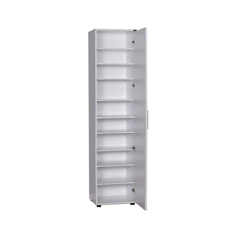 Casa si Gradina - Mobilier - Dulapuri si sifoniere - Dulapuri pantofi - Dulap pantofi, Hanah Home, pal melaminat, alb, 45x36x187 cm, usa cu oglinda - Infinity.ro
