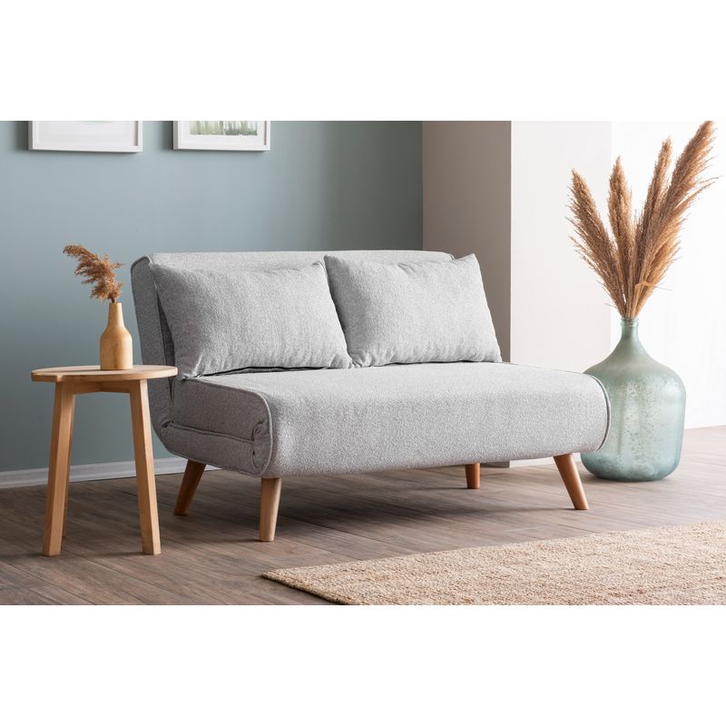 Casa si Gradina - Mobilier - Canapele si coltare - Canapele - Canapea extensibila 2 locuri, Atelier Del Sofa, stofa teddy, gri, 120x180 cm - Infinity.ro