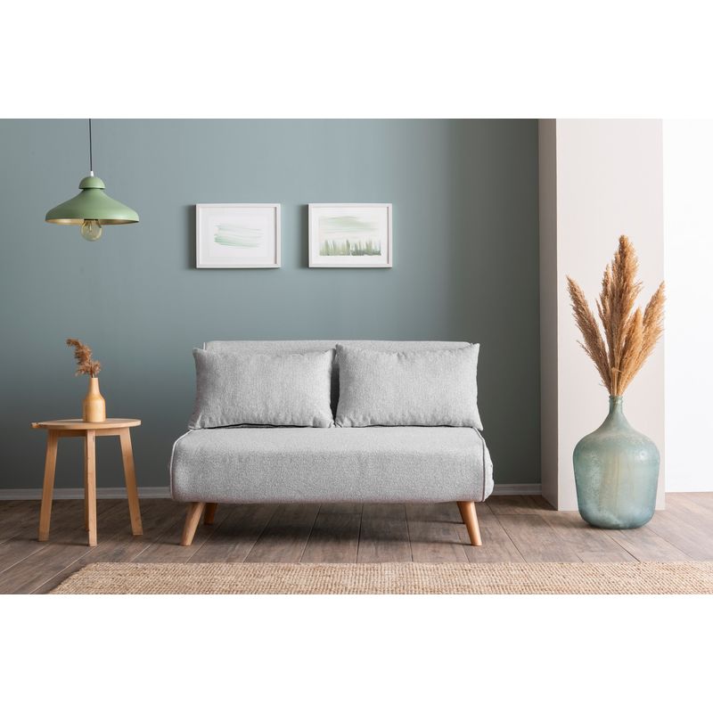 Casa si Gradina - Mobilier - Canapele si coltare - Canapele - Canapea extensibila 2 locuri, Atelier Del Sofa, stofa teddy, gri, 120x180 cm - Infinity.ro