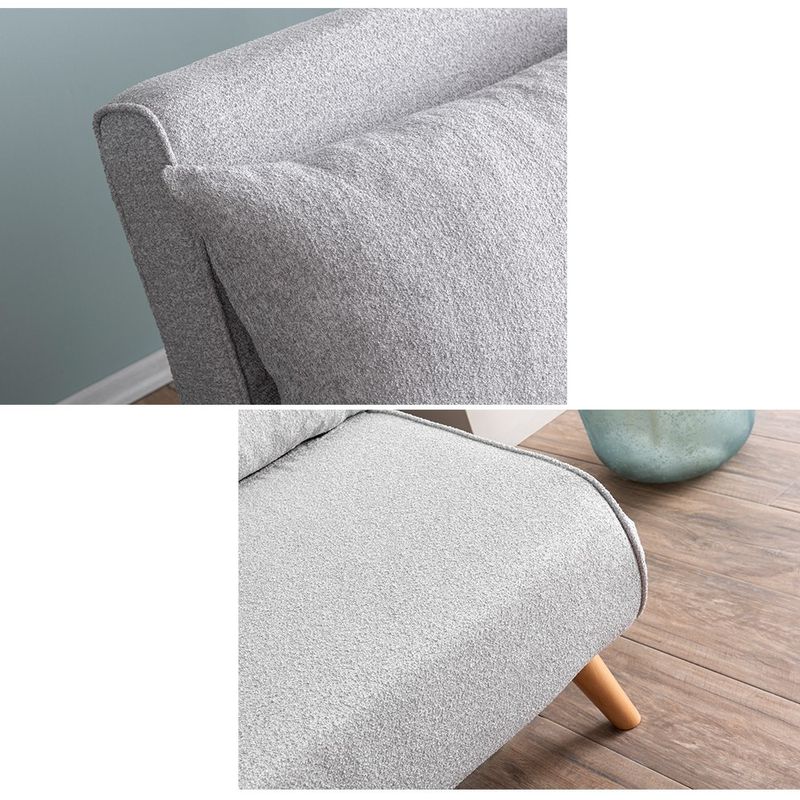 Casa si Gradina - Mobilier - Canapele si coltare - Canapele - Canapea extensibila 2 locuri, Atelier Del Sofa, stofa teddy, gri, 120x180 cm - Infinity.ro