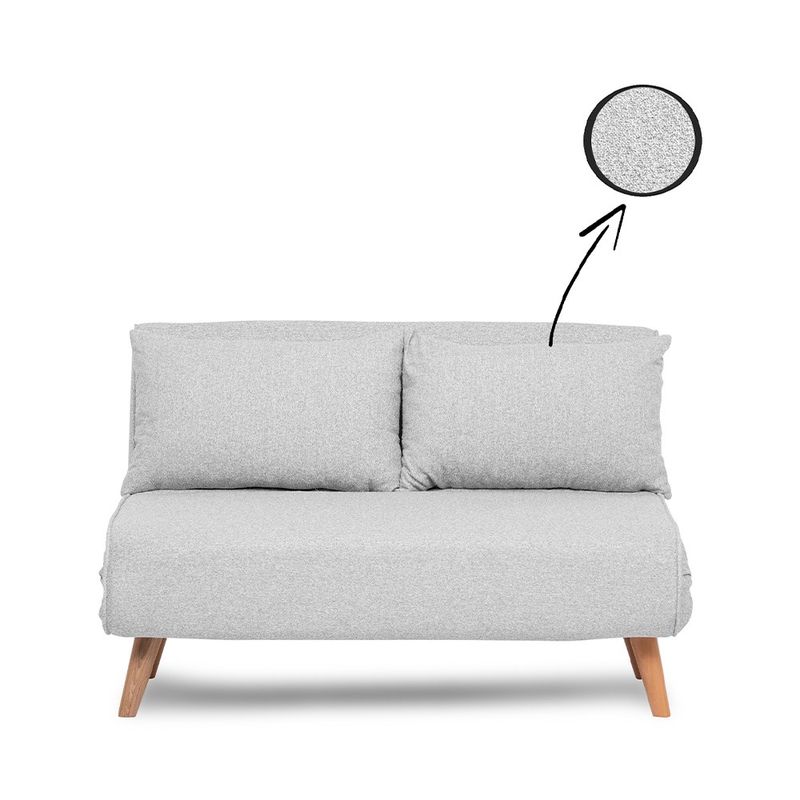 Casa si Gradina - Mobilier - Canapele si coltare - Canapele - Canapea extensibila 2 locuri, Atelier Del Sofa, stofa teddy, gri, 120x180 cm - Infinity.ro