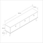 Casa si Gradina - Mobilier - Comode si corpuri - Comode - Comoda tv, Hanah Home, pal melaminat, nuc, 180x35x53 cm - Infinity.ro