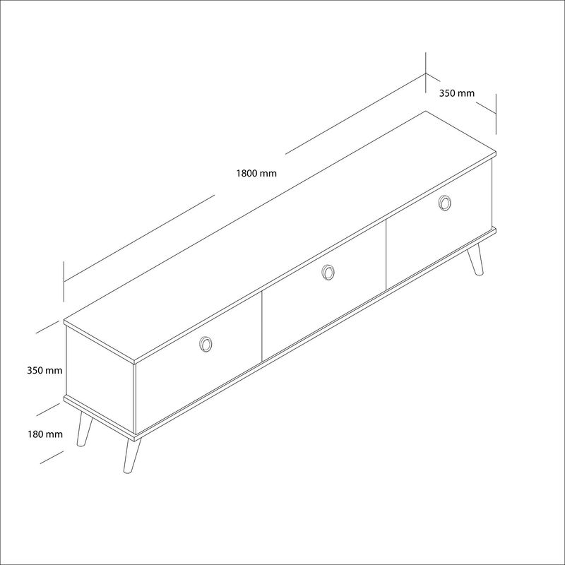 Casa si Gradina - Mobilier - Comode si corpuri - Comode - Comoda tv, Hanah Home, pal melaminat, nuc, 180x35x53 cm - Infinity.ro