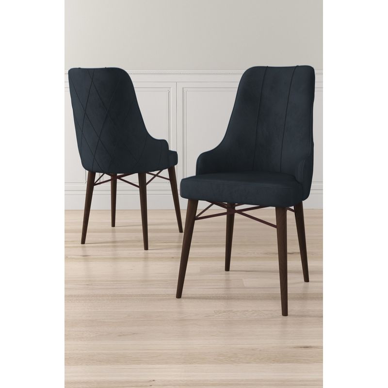 Casa si Gradina - Mobilier - Scaune si fotolii - Scaune - Set scaune, Hanah Home, metal, babyface, antracit maro, 46x42x95 cm, 6 bucati - Infinity.ro