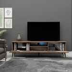 Casa si Gradina - Mobilier - Comode si corpuri - Comode - Comoda tv, Hanah Home, pal melaminat, nuc, 180x35x53 cm - Infinity.ro