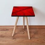 Casa si Gradina - Mobilier - Mese si birouri - Mese living - Masa laterala, Hanah Home, mdf, rosu si negru, 35x35x42 cm - Infinity.ro